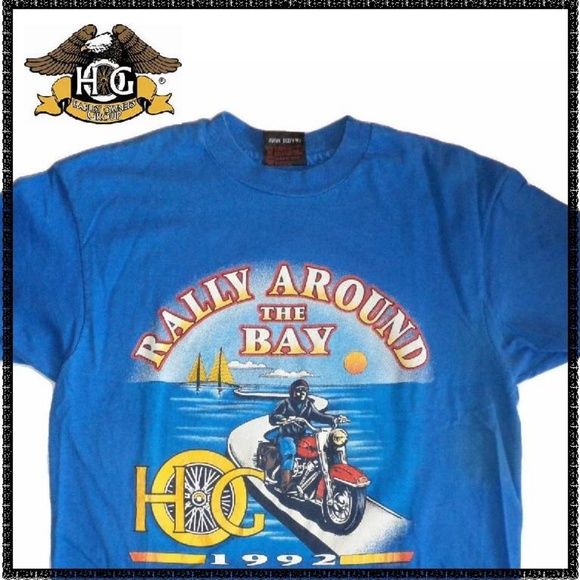 Harley-Davidson Other - HARLEY DAVIDSON Tshirt L HOG 1992 Rally Around Bay